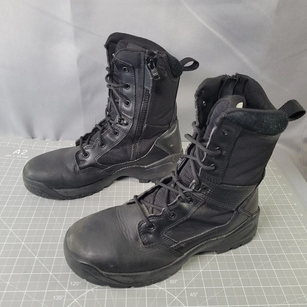 5.11 Tactical Boots Mens ATAC 2.0 8 Inch Side Zip Black Leather 12391 Size 9.5